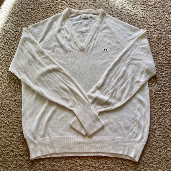Dior Other - CHRISTIAN DIOR vintage white v-neck sweater